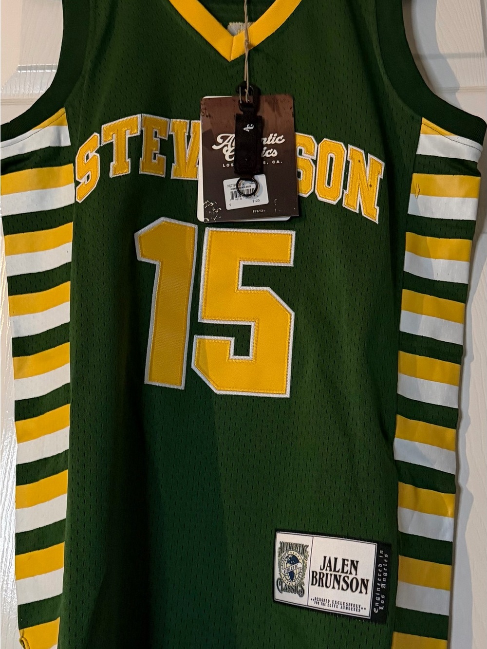 Stevenson Green & Yellow Jalen Brunson #15 high school Basketball Jersey